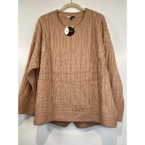 Day & Night Cable Knit Sweater Oversized Pullover Long Sleeve‎ Top Large